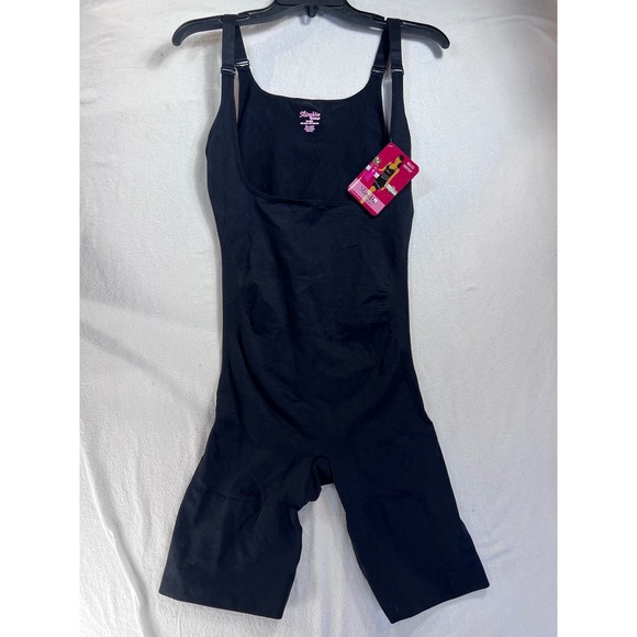 Memoi Other - SlimMe by MeMoi Braless Bodysuit with Thigh Shaper Black MSM-121 Size Q2/6 NEW